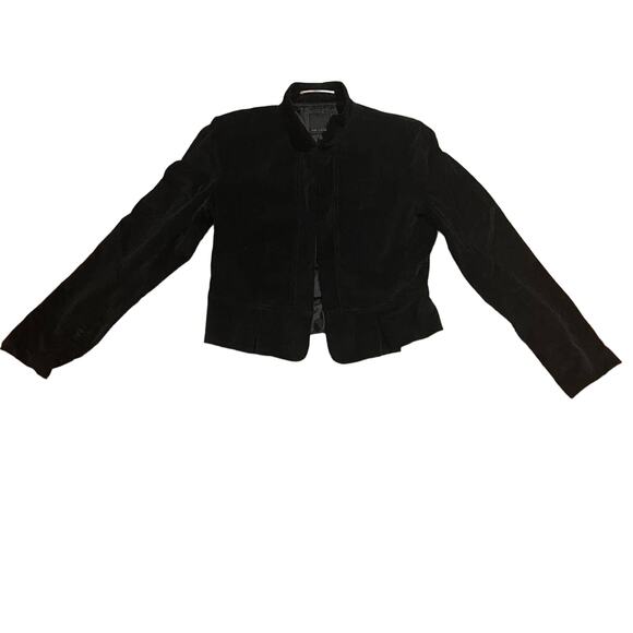 The Limited Black Velour Long Sleeve Cropped Blazer Jacket Women SZ 10 - Picture 7 of 9